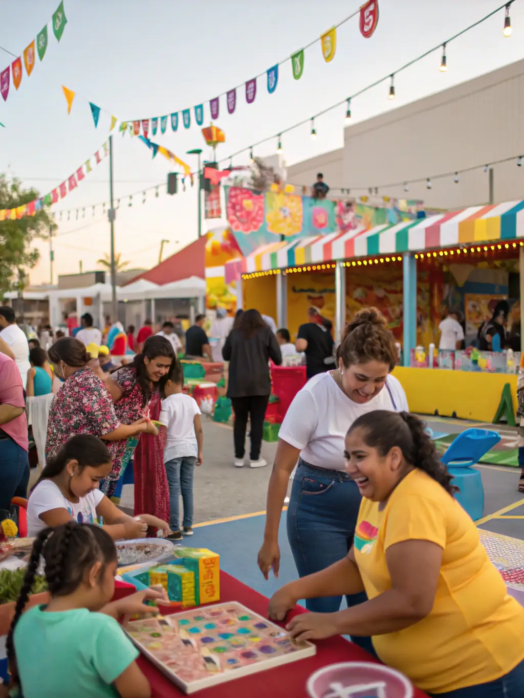 A photograph showcasing a community event organized by the Adair County Historical Society, with families enjoying historical games and crafts.